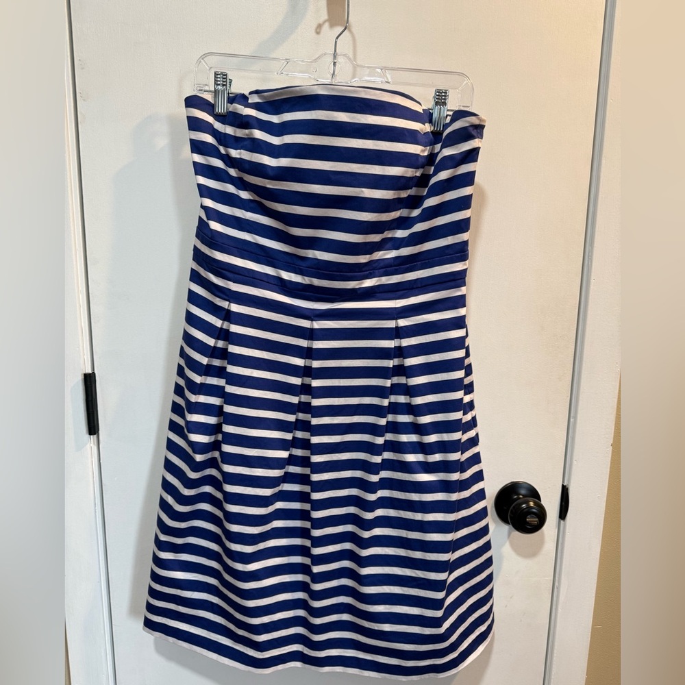 GAP Blue and White Strapless Dress-#1372